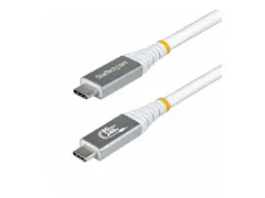StarTech.com - USB-kabel - 24 pin USB-C (hann) til 24 pin USB-C (hann) USB4 / Thunderbolt / DisplayPort 2.1 - 51.33 cm - 4K 120 Hz støtte, 8K 60Hz støtte, utvidet effektområde (EPR), støtte for Power Delivery 3,1 - hvit