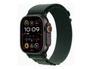 Apple Watch Ultra 2 - 49 mm - svart titan smartklokke med Alpine Loop - tekstil - m&#248;rkegr&#248;nn - b&#229;ndbredde: M - 64 GB - LTE, Wi-Fi 4, UWB, Bluetooth - 4G - 61.8 g