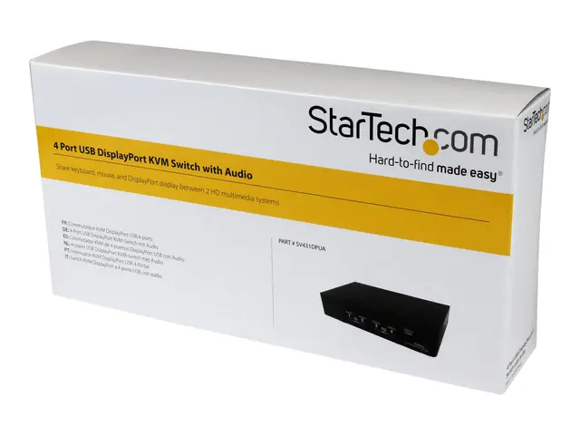 StarTech.com 4 Port DisplayPort KVM Switch w/ Audio - USB, Keyboar...