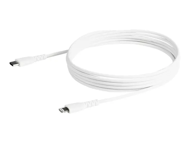 StarTech.com 6 ft(2m) Durable White USB-C to Lightning Cable, Heav...