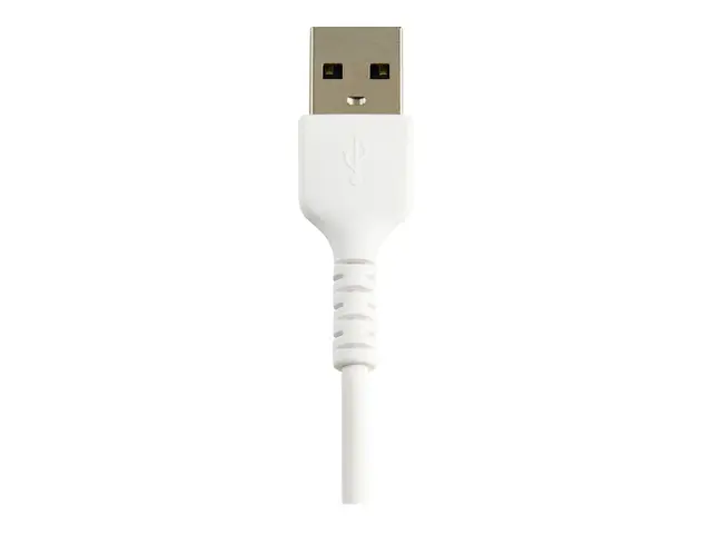 StarTech.com 12 in(30cm) Durable White USB-A to Lightning Cable, H...