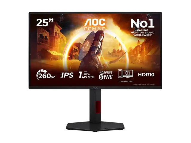 AOC 25G4ZR 24.5inch 16:9 Fast IPS 260H OC Native 240Hz 1920x1080 HAS 130mm HDMI 
