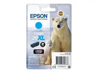 Epson 26XL - 8.7 ml - XL - cyan - original blister - blekkpatron - for Expression Premium XP-510, 520, 600, 605, 610, 615, 620, 625, 700, 710, 720, 800, 810, 820