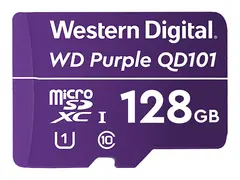 WD Purple SC QD101 WDD128G1P0C - Flashminnekort 128 GB - UHS-I U1 / Class10 - microSDXC UHS-I - purpur