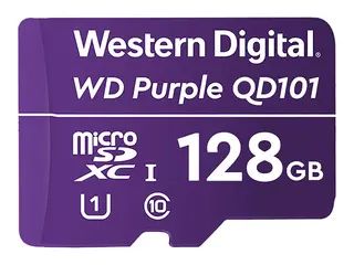 WD Purple SC QD101 WDD128G1P0C - Flashminnekort 128 GB - UHS-I U1 / Class10 - microSDXC UHS-I - purpur