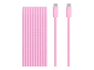 Beats - USB-kabel - USB-C (hann) til USB-C (hann) USB 2.0 - 3 m - flettet, Hurtiglading opptil 240W, forsterket design - kraftig rosa