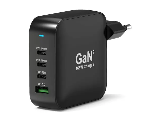 PORT Connect - Strømadapter - GaN II - 165 watt - 5 A - QC 3.0, PD...