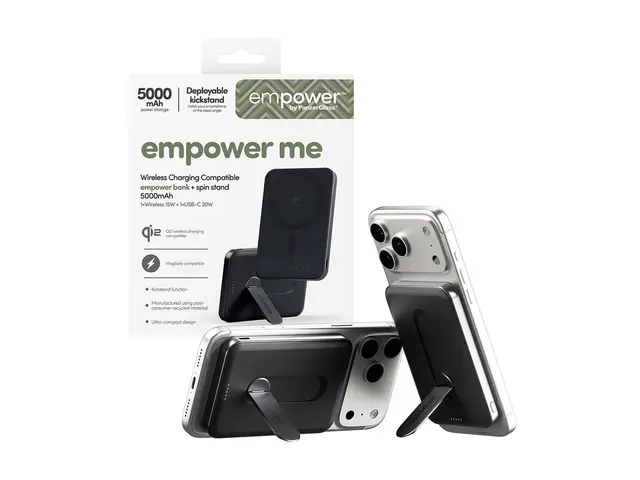 empower by PanzerGlass - Strømbank - med spin-stativ - 5000 mAh (U...