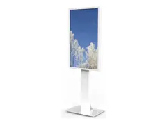 HI-ND Floorstand Glass - Stativ justerbar - for LED-panel for digitalsignatur - med hus - hvit - skjermstørrelse: 75" - plassering på gulv