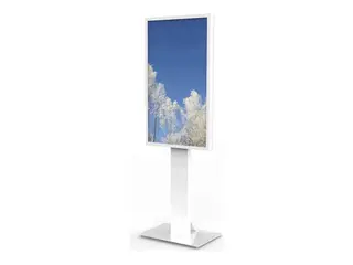 HI-ND Floorstand Glass - Stativ - justerbar for LED-panel for digitalsignatur - med hus - hvit - skjermstørrelse: 75" - plassering på gulv
