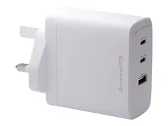 dbramante1928 re-charge IT - Strømadapter 100 watt - 3 utgangskontakter (2 x USB-C, USB) - hvit - Storbritannia