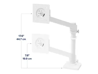 Ergotron NX - Monteringssett (armmontering, tilbehørsfastvare, sokkel, stang, svingtapp) for Skjerm - hvit - skjermstørrelse: inntil 34" - skrivebordsmonterbar