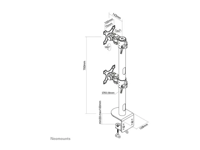 Neomounts FPMA-D960DVPLUS - Monteringssett for 2 LCD-skjermer stål...