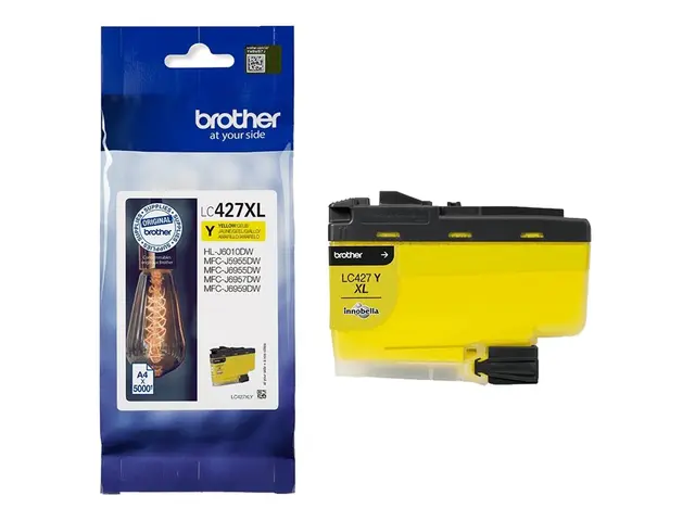 Brother LC427XLY - Høykapasitets gul original blekkpatron for HL-J...