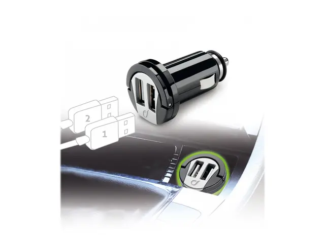 Cellular Line - Bilstrømadapter 2 A utgangskontakter (USB)