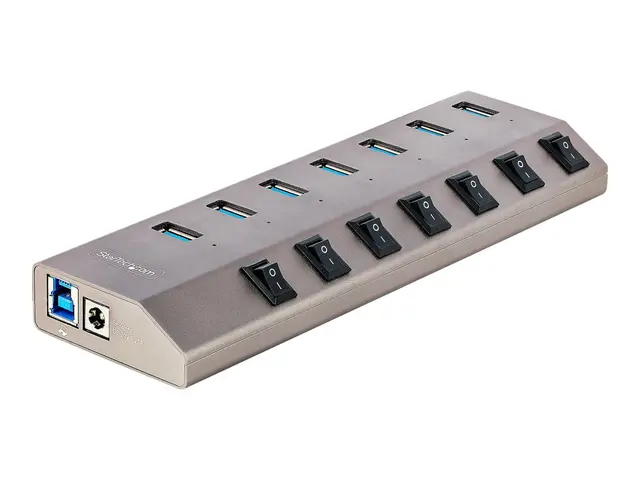 StarTech.com 7-Port Self-Powered USB-C Hub with Individual On/Off ...