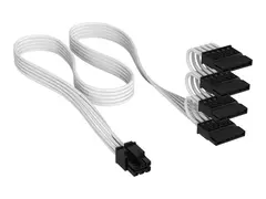 CORSAIR Elite Premium Type 4 - Strømkabel 6-pin intern strømkontakt (hann) til SATA-strøm (hunn) - 75 cm - individually sleeved - hvit