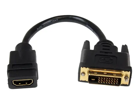 StarTech.com 8in HDMI to DVI-D Video Cable Adapter HDMI Female to DVI Male - HDMI to DVI Dongle Adapter Cable (HDDVIFM8IN) - video adapter - HDMI / DVI - 20.32 cm