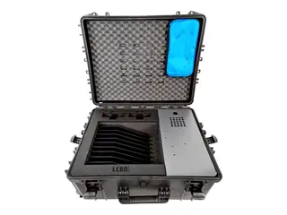 LEBA NoteCase Falcon - Lagringsboks - robust for 10 nettbrett - låsbar - polyuretan - svart