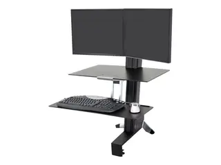 Ergotron WorkFit-S Dual Workstation - Stående skrivebordomformer rektangulær - aluminium, kvalitetsplast - svart