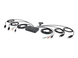 STARTECH.COM 2-Port Dual-Monitor DisplayPort Cable KVM Switch 4K 60Hz Co