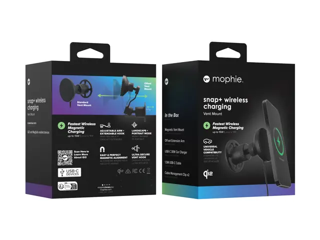 mophie snap+ - Trådløs ladeholder for bil magnetisk, ventilasjonsf...