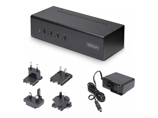 Startech 4-Port Dual-Monitor DisplayPort KVM Switch, 4K 60Hz, 2x U...