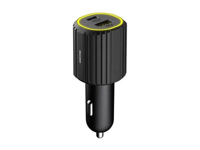 Unisynk - Bilstrømadapter 72 watt PD 2.0, 3.0 2 utgangskontakter (...