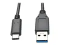 Eaton Tripp Lite Series USB-C to USB-A Cable (M/M), USB 3.2 Gen 2 (10 Gbps), Thunderbolt 3 Compatible, 3 ft. (0.91 m) USB-kabel - USB-C (hann) til USB-type A (hann) - USB 3.1 Gen 2 - 91 cm - formstøpt - svart