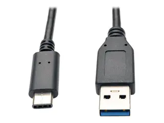 Eaton Tripp Lite Series USB-C to USB-A Cable (M/M), USB 3.2 Gen 2 (10 Gbps), Thunderbolt 3 Compatible, 3 ft. (0.91 m) USB-kabel - 24 pin USB-C (hann) til USB-type A (hann) - USB 3.1 Gen 2 - 91 cm - formst&#248;pt - svart