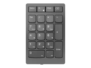 Lenovo Go Wireless Numeric Keypad - Tastegruppe trådløs - 2.4 GHz - tastsvitsj: Scissor-Key - stormgrå - løsvekt