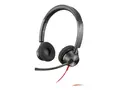 Poly Blackwire 3320 - Blackwire 3300 series hodesett - on-ear - kablet - USB-C - svart - UC-sertifisert, Certified for Microsoft Teams