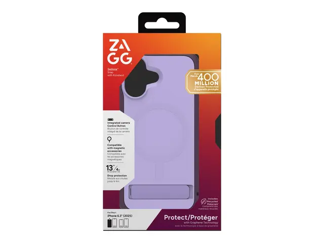 ZAGG Sedona Snap - Baksidedeksel for mobiltelefon med stativ MagSa...