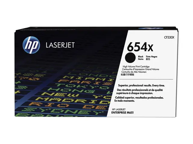 HP 654X - Høy ytelse - svart - original - LaserJet - tonerpatron (...
