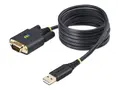 StarTech.com 6.6ft (2m) USB to Serial Adapter Cable, COM Retention, RS232 USB / seriell-kabel - USB (hann) til DB-9 (hann) skrubar - 2 m - formstøpt, robust - svart