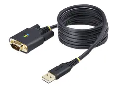 StarTech.com 6.6ft (2m) USB to Serial Adapter Cable, COM Retention, RS232 USB / seriell-kabel - USB (hann) til DB-9 (hann) skrubar - 2 m - formstøpt, robust - svart