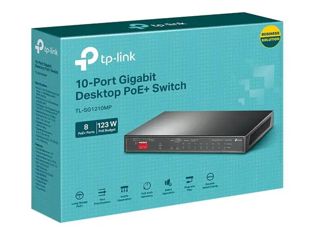 TP-Link TL-SG1210MP V2 - Switch - ikke-styrt - 8 x 10/100/1000 (Po...