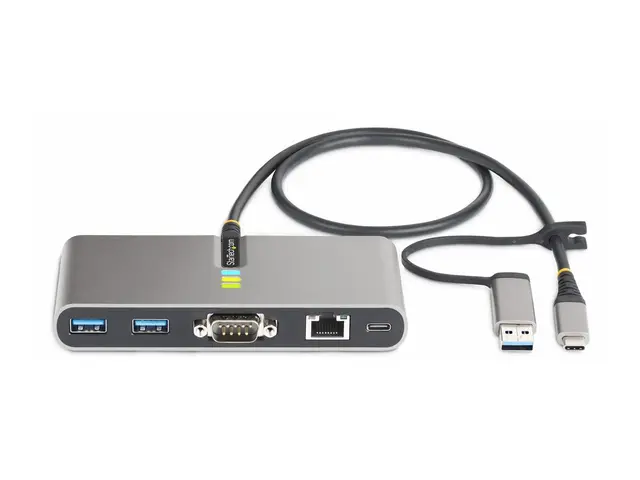 StarTech.com 2-Port USB-C/USB-A Hub with GbE and RS232 Serial, 2x ...