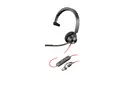 Poly Blackwire 3310 - Blackwire 3300 series hodesett - on-ear - kablet - USB-C - svart - UC-sertifisert