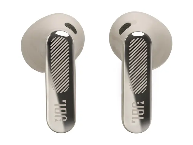 JBL LIVE Flex 4 - True wireless-hodetelefoner med mikrofon i øret - Bluetooth - aktiv støydemping - champagne 