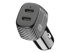 Cellularline Multipower DUO - Bilstr&#248;madapter 40 watt - 3 A - PD - 2 utgangskontakter (24 pin USB-C)