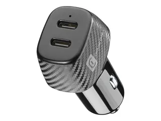 Cellularline Multipower DUO - Bilstr&#248;madapter 40 watt - 3 A - PD - 2 utgangskontakter (24 pin USB-C)