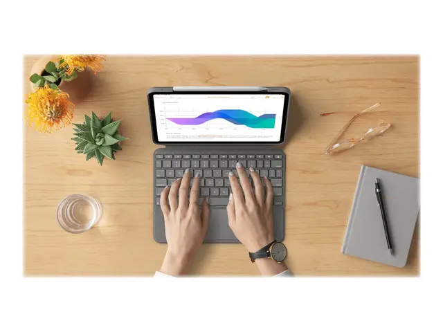 Logitech Combo Touch - Tastatur og folioveske - med styrepute - ba...
