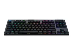 Logitech G915 TKL Tenkeyless LIGHTSPEED Wireless RGB Mechanical Gaming Keyboard Tastatur - bakgrunnsbelyst - USB, Bluetooth, 2.4 GHz - Nordisk - tastsvitsj: GL Clicky - karbon