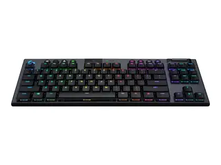 Logitech G915 TKL Tenkeyless LIGHTSPEED Wireless RGB Mechanical Gaming Keyboard Tastatur - bakgrunnsbelyst - trådløs - USB, Bluetooth, 2.4 GHz - Nordisk - tastsvitsj: GL Clicky - karbon