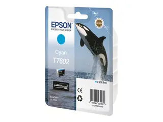 Epson T7602 - 26 ml - cyan - original - blister blekkpatron - for SureColor P600, SC-P600