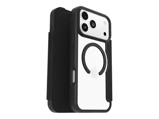 OtterBox React Series - Lommebok for mobiltelefon MagSafe-samsvar - svart krystall (klar/svart) - for Apple iPhone 17 Pro Max