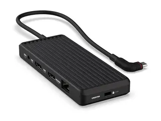 Unisynk 10 Port Dual Screen Hub dokkingstasjon - USB-C 3.1 - 2 x HDMI - 1GbE