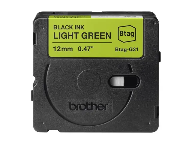 Brother BTAG-G31 - Svart på lys grønn Rull (1,2 cm x 4 m) 1 kasset...