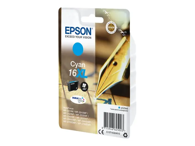 Epson 16XL - 6.5 ml - XL - cyan - original - blister - blekkpatron...